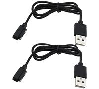 2 cavi di ricarica per orologio intelligente compatibile con AGPTEK LW11 cavo di ricarica USB magnetico portatile di ricambio, 60 cm, nero