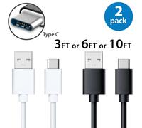 2 cavi di ricarica rapida USB-C Afflux da 1,8 m compatibili con Samsung Galaxy S8/S8+/Note8, OnePlus 2/3/5, LG G5/G6/V20, HTC 10, Google Pixel -