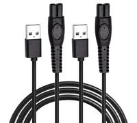 2 cavi di ricarica USB per rasoio Philips QP2724, QP2734, QP2834, QP4631, QP1324, MG5910, MG5920, MG7910, PQ888, PQ889, 2400, 3600, BT3238, X500 05, X5. Cavo di alimentazione OneBlade 006