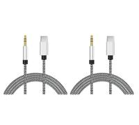 2 cavi jack da USB C a 3,5 mm, 1 m, chip Hi-Res, 16 bit/48 kHz, qualità audio, nylon intrecciato, compatibile con iPhone 15/14, Samsung S24/S23/S22, Huawei P40/P30, Google Pixel, Audioge
