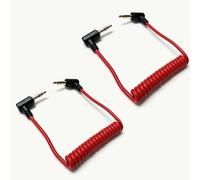 2 cavi per microfono TRS da 3,5 mm, ad angolo retto, per fotocamera e | Maschio a maschio, compatibile con DJI e Canon. Ideale per registrazione audio, videocamere e SLR, trasmissione audio di alta