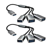 2 cavi splitter USB, splitter USB da 1 maschio a 3 femmina, caricatore multi USB e hub USB portatile per computer, PC, auto, doppia USB e comoda presa USB
