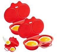 2 cavità microonde bracconiere, 2PCS efficienza colazione fornello | Frittata antiaderente per microonde con coperchio e manico, borsa caldaia per uova a riscaldamento rapido per mattina