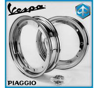 2 CERCHI 10" MADE IN ITALY CROMATI RUOTA 3.50.10 3.00.10 VESPA PX E 125 150 200
