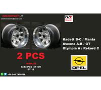 2 Cerchi Minilite Opel 9x13 9j 13 4x100 Kadett Manta Ascona Olympia Rekord GT