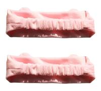 2 cerchietti con orecchie con felino, in morbida flanella rosa, accessori per capelli da donna, accessori per capelli dolci per lavare il viso, trucco, yoga, cura della pelle, regolabili, 23,9 x 7,1