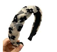 2 cerchietti intrecciati, larghi per capelli, da donna, alla moda, accessori per capelli antiscivolo, per donne e ragazze, per trucco, doccia, cura della pelle, compleanno, colore beige