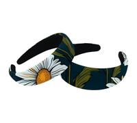 2 cerchietti per capelli a cerchio, in velluto con margherite, spessi e imbottiti, larghi per donne e ragazze, fasce per capelli antiscivolo