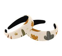 2 cerchietti per capelli con cappellini da cowboy in stile western selvaggio con cactus nel deserto, in velluto spesso imbottito, fasce larghe per capelli per donne e ragazze, fasce per capelli