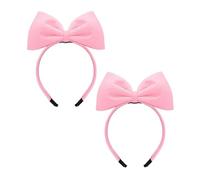 2 cerchietti per capelli con fiocco, per Halloween, colore rosa dolce, con fiocco, fasce per capelli per donne e griglie, decorazioni per feste di compleanno di Natale, facili da indossare, accessori