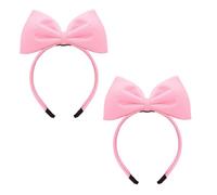 2 cerchietti per capelli con fiocco rosa dolce per Halloween, fasce per capelli per donne e griglie, accessori decorativi per feste di compleanno di Natale, facili da indossare, accessori per capelli