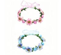 2 cerchietti per capelli con fiori, accessori per capelli da ragazza, elastici floreali, stile bohémien, accessori per capelli da sposa, per donne e ragazze