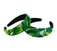 2 cerchietti per capelli con foglie di palma della giungla tropicale, in velluto, spessi e imbottiti, larghi cerchietti per capelli per donne e ragazze, fasce per capelli antiscivolo