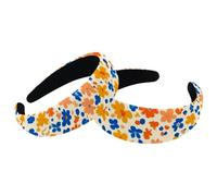 2 cerchietti per capelli con motivo floreale colorato, in velluto, spessi e imbottiti, non scivolano, fasce larghe per capelli per donne e ragazze