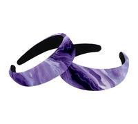 2 cerchietti per capelli con motivo marmo viola, in velluto, spessi e imbottiti, non scivolano, fasce larghe per capelli per donne e ragazze
