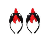 2 cerchietti per capelli con orecchie di pulcino in tessuto soffice, carini con orecchie di animale, in peluche, per cosplay, feste in costume di Halloween, accessori per feste, colore bianco, nero