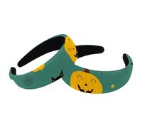 2 cerchietti per capelli da donna, cerchietti per capelli, cerchietti per capelli con zucca di Halloween felice, gatto nero, in velluto spesso imbottito, cerchietti antiscivolo
