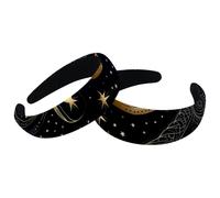 2 cerchietti per capelli da donna con cielo stellato, luna e cielo stellato, antiscivolo, per trucco e doccia