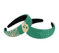 2 cerchietti per capelli da donna, con scritta "Happy Halloween", antiscivolo, per il trucco, per la doccia