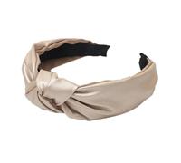 2 cerchietti per capelli da donna, in pelle, con nodi, larghi, in pelle PU, antiscivolo, per capelli, stile retrò, per tutti i giorni, spiaggia, battesimi, champagne