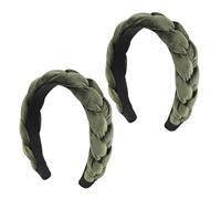 2 cerchietti vintage Dirndl, intrecciati, alla moda, colore verde per trucco, lavaggio del viso e copricapo