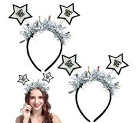 2 Cerchietto Happy New Year,2025 Cerchietti Capodanno, Cerchietti per Capelli Happy New Year per feste di Capodanno,Capodanno Capodanno Eve Forniture Party Favori,Cerchietto natalizio adulti bambini