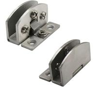 2 cerniere, cerniere for porte in vetro, cerniere in lega di zinco, nessuna necessità di forare, clip for cerniere resistenti, porta in vetro for armadietto del vino, doccia (nero, grande)(Srebrny,L f