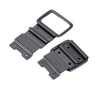 2 cerniere di supporto a 6 fori con anello, argento/nero, in metallo, per valigie, bagagli, scatole d'aria, accessori 60 x 35 mm (nero, 2 pezzi)
