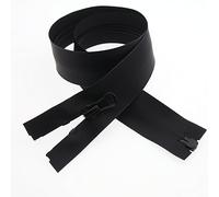 2 cerniere impermeabili, #5, in nylon, con estremità aperta, per cucito, vestiti, artigianato, giacche, cappotti (80 cm, nero) YIGUANXIN