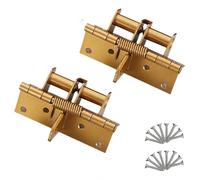 2 cerniere nascoste per porte, 10,2 cm, cerniere a molla a chiusura automatica con vite, fissaggio a 90°, cerniere nascoste per armadietti, armadi, porte in legno e alluminio
