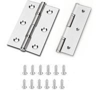 2 cerniere per porta da 75 mm, con cuscinetti a sfera, in acciaio inox satinato, cerniere per porta tagliafuoco in acciaio inox satinato