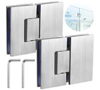 2 cerniere per porta doccia in vetro a 180 gradi, senza telaio, per 8 mm-12 mm, robuste cerniere per bagno in acciaio inox