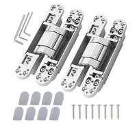 2 cerniere per porta in legno, cerniere nascoste e alettate, cerniera regolabile a 3 vie, altalena a 180°, striscia per porta