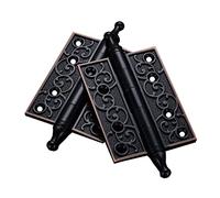 2 cerniere per porta in rame ispessite in stile europeo da 10,2 cm, antifurto, cerniera piatta per apertura pieghevole, con viti di montaggio, molto adatte per cerniere per porte pesanti (blu)