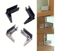 2 cerniere per porte in vetro non porose, cerniere magnetiche in acciaio inox per pannelli in vetro senza cornice da 5-8 mm, clip per vetrine, clip laterali per montaggio laterale (nere)