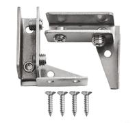 2 cerniere per porte in vetro non porose con chiusure magnetiche, cerniere in acciaio inox per vetro spesso 5-8 mm, clip di rinforzo per vetrine, nero (argento)