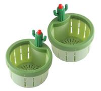 2 cestini per rifiuti alimentari, a forma di cactus, facili da pulire, per la raccolta dei rifiuti della cucina