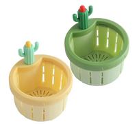 2 cestini per rifiuti alimentari, a forma di cactus, facili da pulire, per la raccolta dei rifiuti della cucina