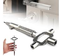 2 Chiave Universale per Serrature, Chiave Passepartout Universale da Costruzione 6 in 1 Chiavi Universali per Serrature per Apertura, Serratura a Cilindro, Argento