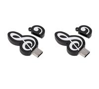 2 chiavette USB 2.0 con simpatici disegni animati, simbolo di note musicali, memoria USB 2.0, unità