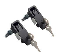 2 chiavistelli a compressione sigillati a filo con leva, leva, leva, impugnatura regolabile, chiavi abbinate rivestite a polvere, colore nero