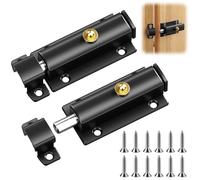 2 chiavistelli automatici per porta, chiavistelli a molla, serratura per cancello da giardino, con viti, serratura a scorrimento per finestre, porte dell'armadio, cancelli da giardino, gabbie per