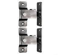 2 chiavistelli per porta scorrevole ad angolo retto in acciaio inox a 90 gradi, per la sicurezza domestica, compatibili con porte a sinistra e destra, (nero)