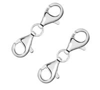 2 chiusure a doppia catena in argento sterling 925 con chiusura a moschettone estensione per collana in argento e chiusure per collana per donne artigiane fai-da-te