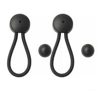 2 chiusure elastiche con manopola, clip per cavo ammortizzatore per tenda, barca, yacht, camper, copertura baldacchino, accessori di fissaggio (nero)