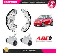 2 Cilindretti ruota post+4 Ganasce adatto a Smart (451) (MARCA ABE) ..