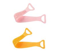 2 cinghie da doccia in silicone doppio lato per doccia esfoliante, asciugamano massaggiante in silicone, spazzola per il corpo