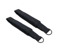 2 cinghie per pilates a doppio anello, per riformatore del piede, fettuccia in cotone con pile, anello D-For per attrezzature fitness per allenamento di flessibilità in casa, palestra, colore nero