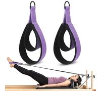 2 cinghie viola per pilates a doppio anello per piedi Reformer (viola)