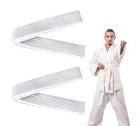 2 Cintura Judo Karate Sportive Arti Marziali 4*220CM Cintura Karate Judo Aikido Taekwondo Belt per Arti Marziali Kimono Karate Bambino Cintura 100% Cotone Belts Sportiva Professionale Cinture Bianco